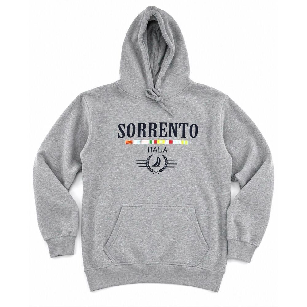 Sorrento Italy Souvenir Hoodie XL Gray Fleece Lined Pullover Sweatshirt
